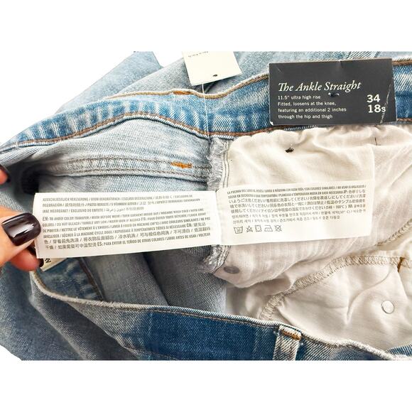 Abercrombie Fitch Womens Curve Love Ultra High Rise Ankle Straight Jean NWT Plus - Picture 13 of 14